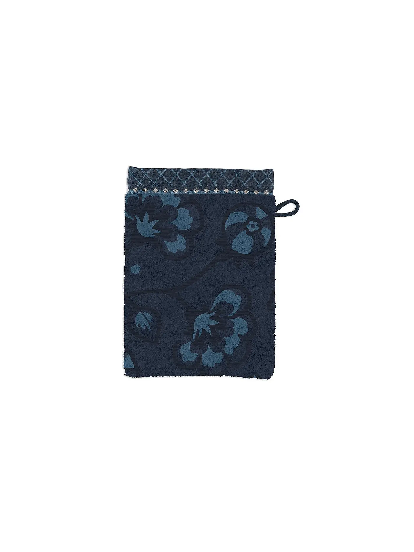 PIP STUDIO | Waschhandschuh  JASMIN JACQUARD 16x22cm Green | dunkelblau